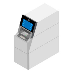 Atm isometric view isolated on white background vector