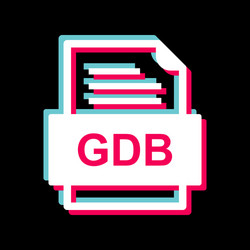 gdb file document icon vector image