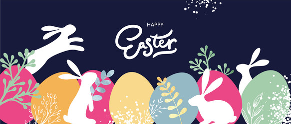 happy easter banner colorful design with abstract vector image