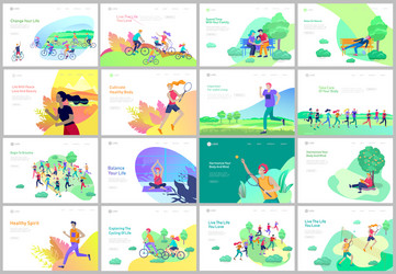 landing page template with running man play vector image
