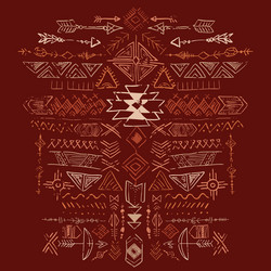 Navajo aztec tribal ethnic ornament vector