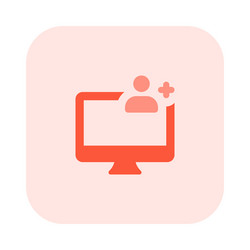 primary computer in workspace controlled by user vector image