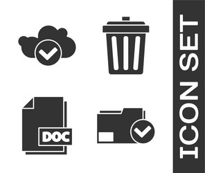 set document folder and check mark cloud vector image