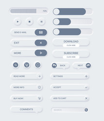 set of buttons for websites mobile vector