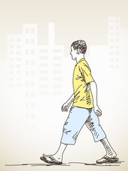 Walking man Royalty Free Vector Image - VectorStock