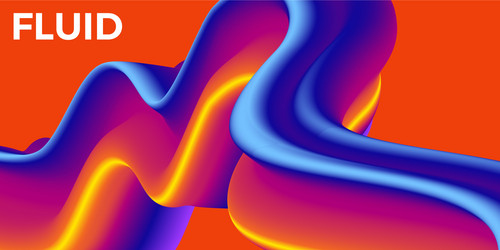 Abstract design template with 3d flow shapes vector