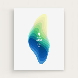art event invitation template abstract geometric vector image