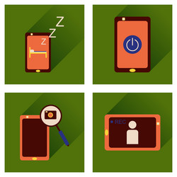 concept of flat icons with long shadow mobile vector image