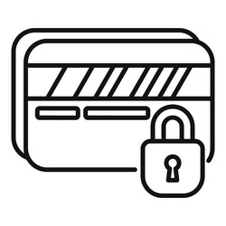 credit card password protection icon outline vector