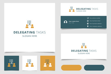 delegating tasks logo design with editable slogan vector image