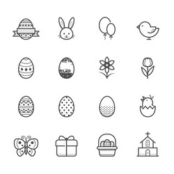Easter Icon Set Vector Image