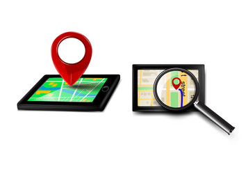 gps navigator icons vector