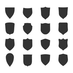 Shield shape icons set symbol protection vector