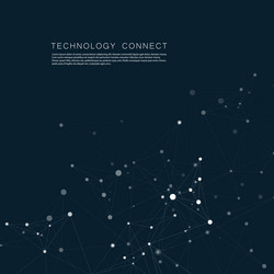 Technology network connect with points and lines vector