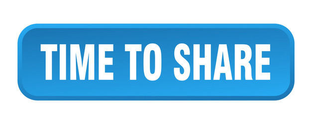 time to share button square 3d push vector image