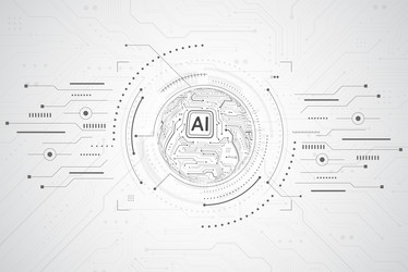 abstract artificial intelligence circuit line vector image