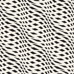 Abstract monochrome seamless pattern crossed vawes vector