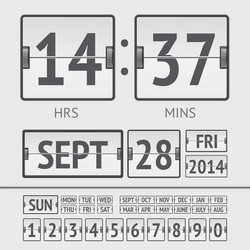 analog black scoreboard digital week timer vector image