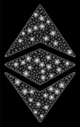 bright mesh network ethereum classic with light vector image