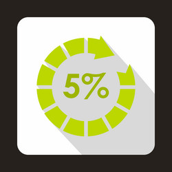 circle loading 5 percent icon flat style vector