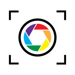 color camera shutter icon outline shape frame vector image