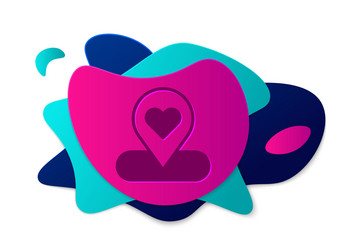 color map pointer with heart icon isolated vector image
