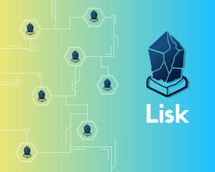 cryptocurrency lisk technology network circuit vector image