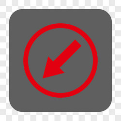 down-left rounded arrow square button vector image