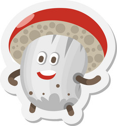 Funny mushroom emoticon avatar vector