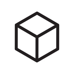 isometric cube icon abstract 3d shape minimal vector image