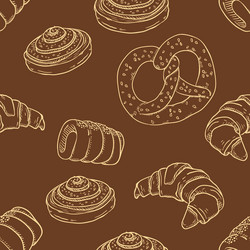 Seamless pattern sketch bakery vector