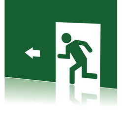 Security exit icon vector