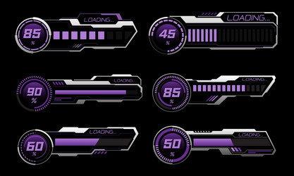 set of hud modern loading progress bars user vector image