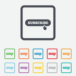subscribe with hand pointer icon membership vector image