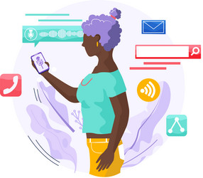 voice assistant software agent perform tasks vector image