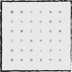 web simple linear icons set vector image
