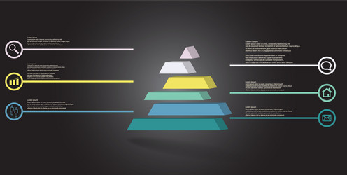 3d infographic template with embossed triangle vector image