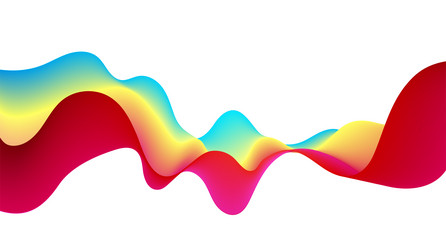 Abstract colorful flowing wave lines vector