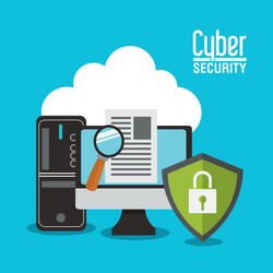 cyber security system computer design vector image
