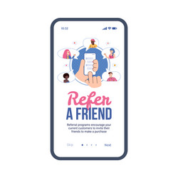mobile app on phone screen with program refer vector image