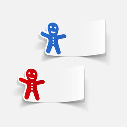 realistic design element gingerbread man vector image
