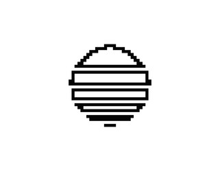 retro sun circle with geometric design vector image