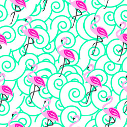 seamless pattern with flamingo vector image