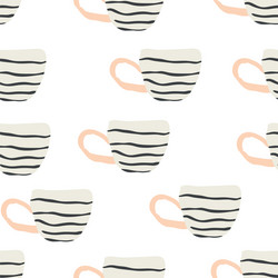 seamless pattern with scandinavian cups vector image