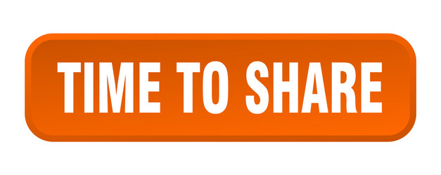 time to share button square 3d push vector image