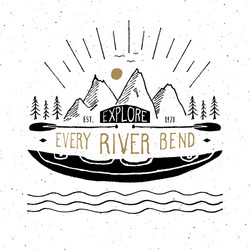 Vintage Boat Label - Retro Badge Vector Image