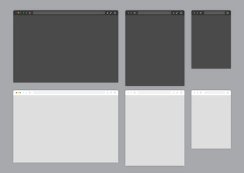 web browser window light and dark template vector image