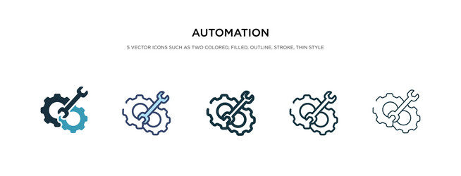 automation icon in different style two colored vector image