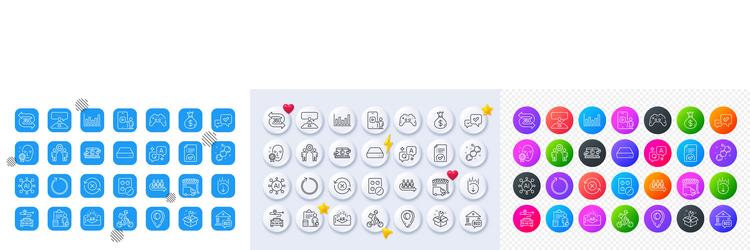 chemical formula loop and spanner line icons vector image