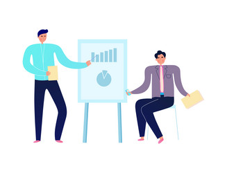 Flat business meeting Royalty Free Vector Image